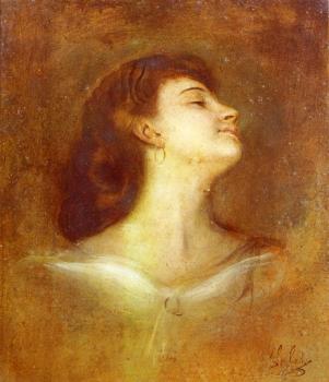 Franz Von Lenbach : Portrait Of A Lady In Profile